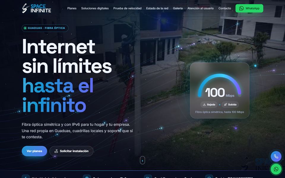 Página de inicio de Space Infinite